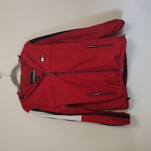 Tommy Hilfiger Rain Jacket with Zipper Pockets and Adjustable Hood and W…
